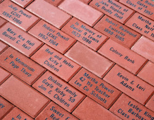 Engraved bricks